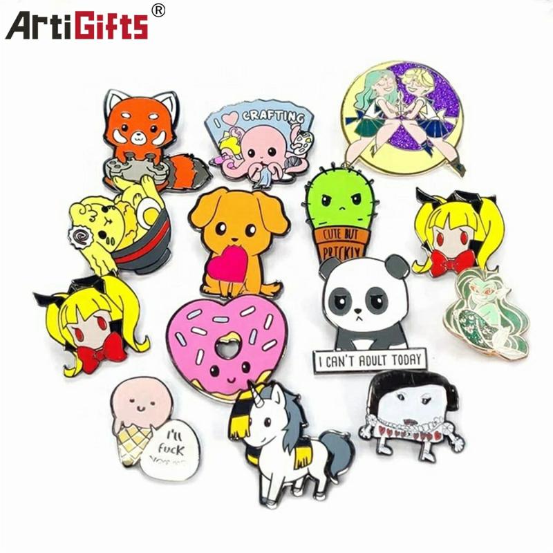 Badge | Custom Gift Design Pin Acryl Badge Monster Animal Shape Metal Enamel Lapel Pin For Decoration