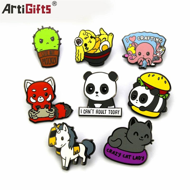 Badge | Custom Gift Design Pin Acryl Badge Monster Animal Shape Metal Enamel Lapel Pin For Decoration