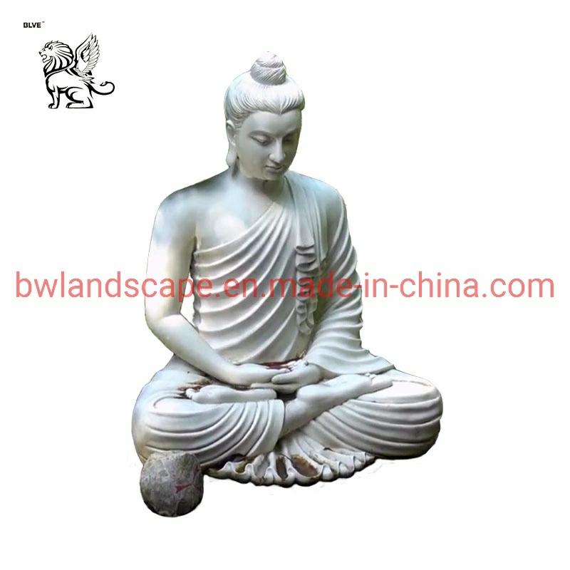 Carving & Sculpture | Factory Custom Garden Decoration Pure White Stone Marble Sitting Buddha Statue For Wholesale