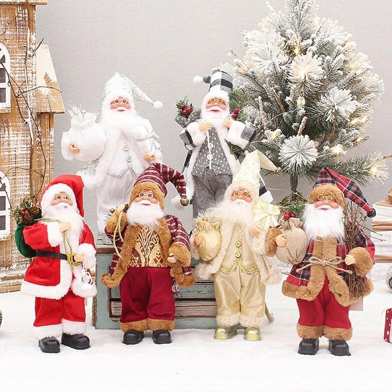 Christmas Gifts & Crafts | 12Inch Christmas Standing Santa Figure Decorations Gift For Xmas Ornaments