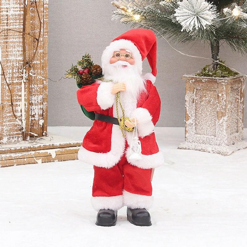 Christmas Gifts & Crafts | 12Inch Christmas Standing Santa Figure Decorations Gift For Xmas Ornaments