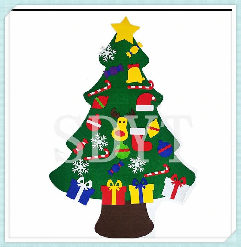 Christmas Gifts & Crafts | 2020 Diy Ornament Wall Hanging Felt Christmas Tree Decoration For Children