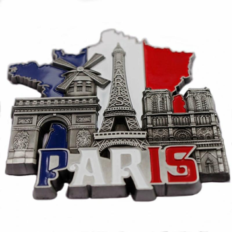 Fridge Magnets | 3D Engraving Paris Famous Building France Mag Metal Fridge Magnet