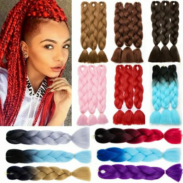 Hair Extension | 82 Inch Braiding Hair Synthetic Ombre Braiding Hair Attachments Hair Braids