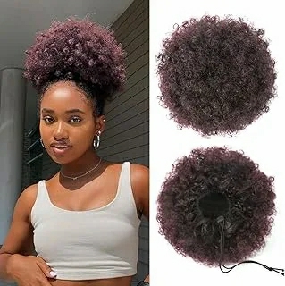 Hair Extension | Afro Puff Drawstring Ponytail Kinky Curly Bun Hair Synthetic Short Extensions Hairpieces Updo Ponytail Hair Extension