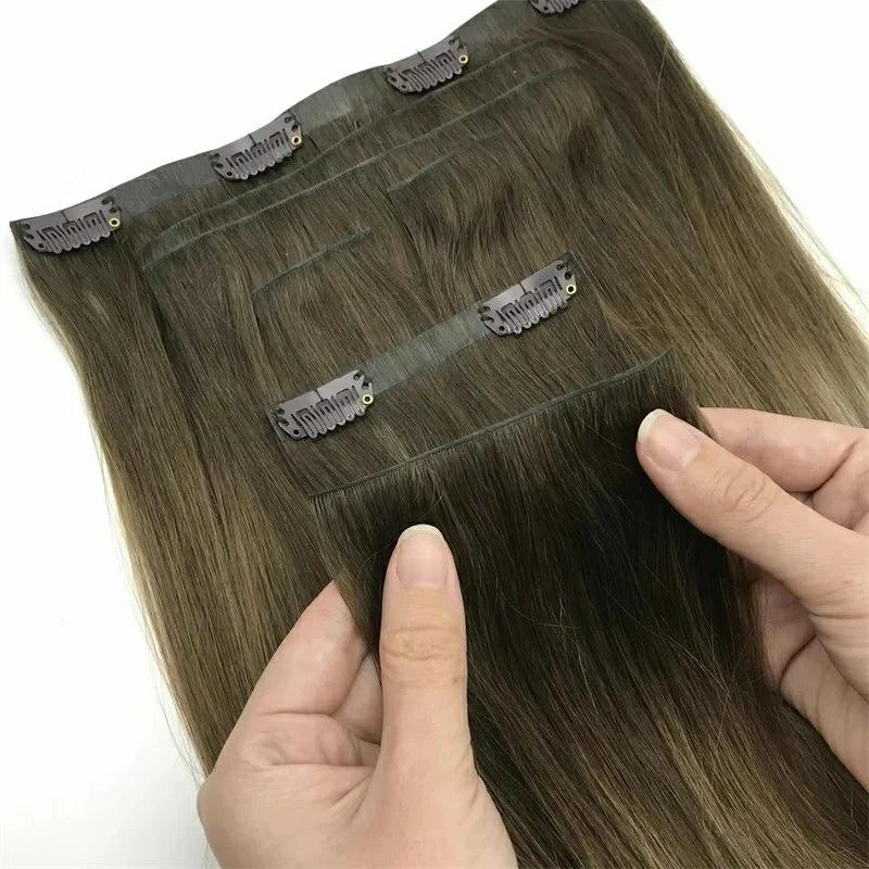 Hair Extension | Double Weft Human 100% 10A Straight All Colors Clip In Hair Extensions