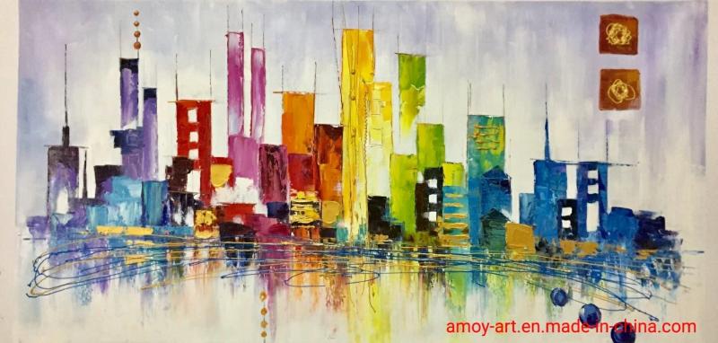 Oil Painting | Handmade Palette Knife Modern Cityscape Oil Painting On Canvas