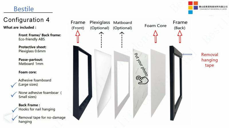 Photo Frame & Picture Frame | 100Pcs Pack 20X20Cm Reusable Adhesive Framemulti-Photo Wall Display With Plexiglass And Passe-Partout