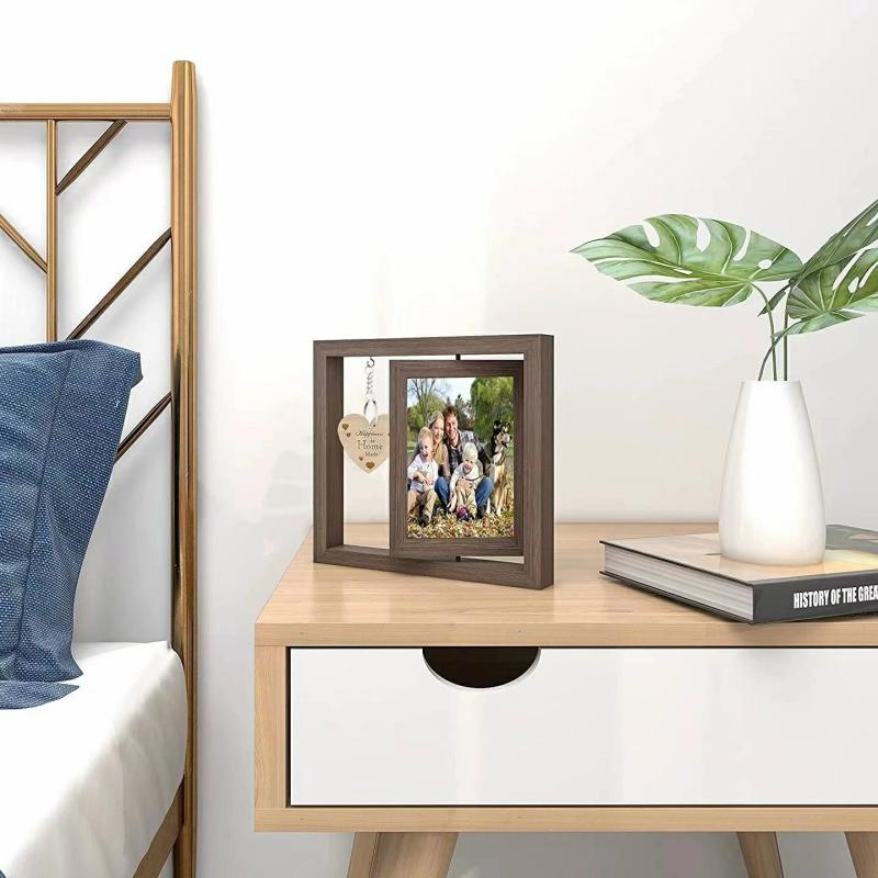 Photo Frame & Picture Frame | 6 Inch Rotatable Solid Wooden Souvenir Photo Frame