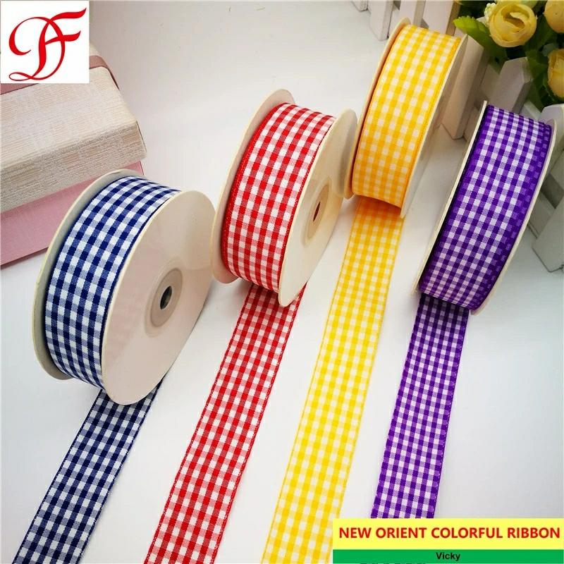 Ribbon | Gingham Ribbon Double/Single Face Satin Sheer Organza Taffeta Hemp Metallic Ribbon For Decoration/Bows/Xmas