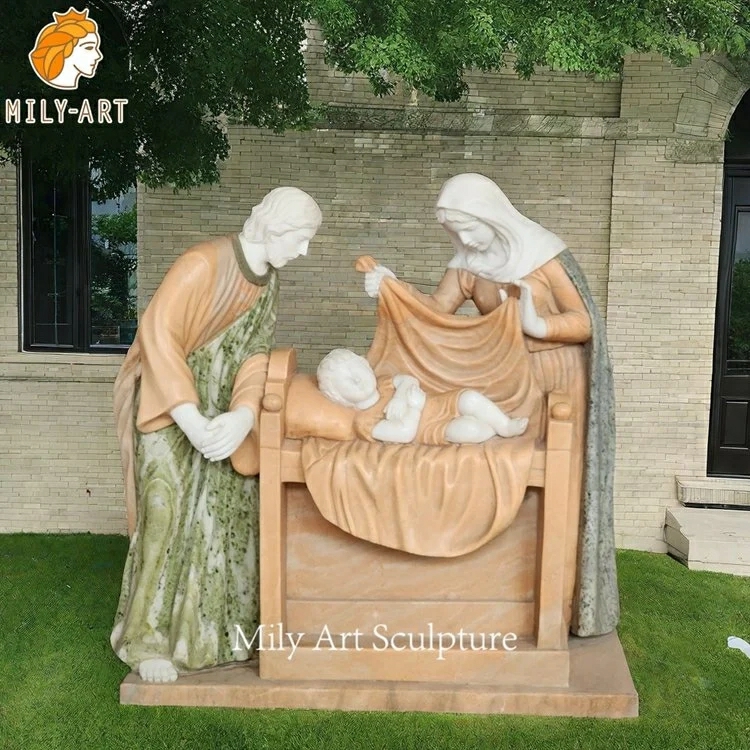 Carving & Sculpture | Italian Life Size Catholic Religious Sculpture Hand Carved Marble Holy Family Statue